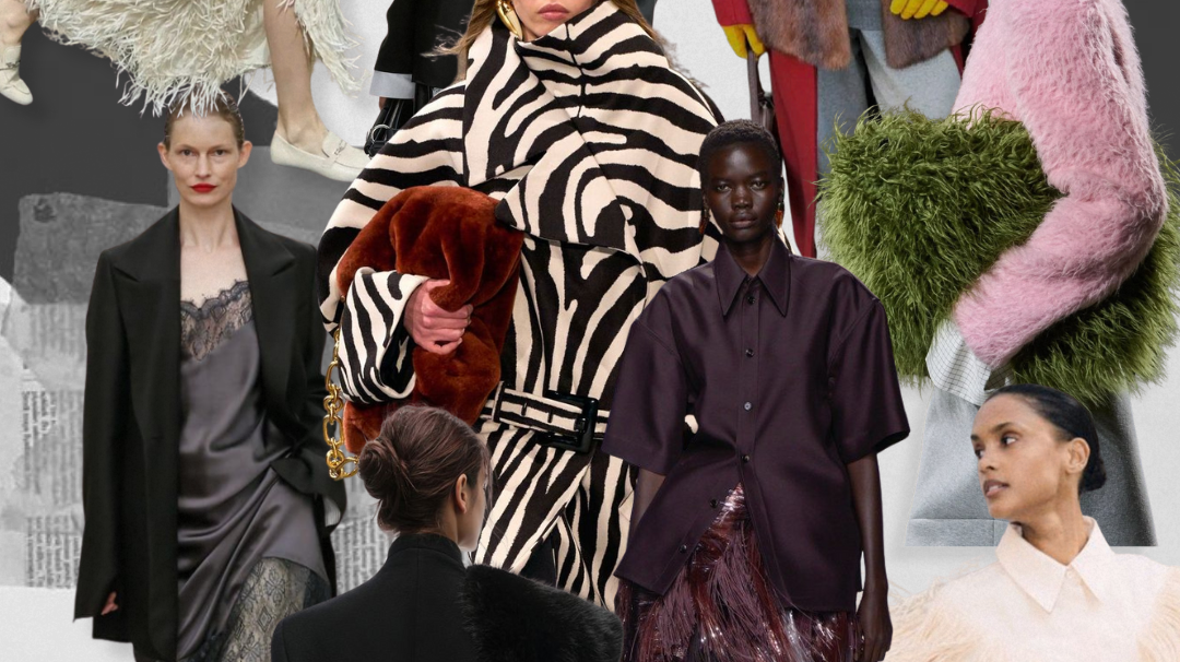 MIXMVSE 2026 fashion trends editorial: structured coats, zebra print, lace and Cloud Dancer white.