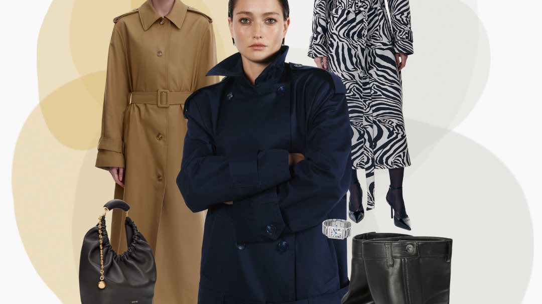 The trench coat as a year-round investment: Ambitna trench coats editorial by MIXMVSE London.