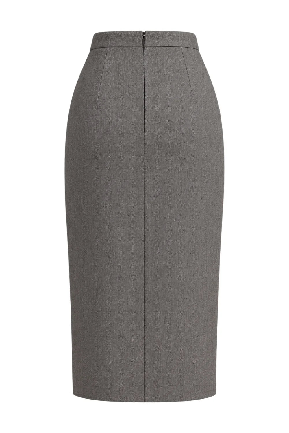 Ambitna grey tweed skirt, styled full look. Independent Ukrainian designer at MIXMVSE London.
