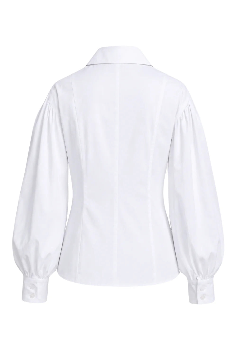 Ambitna white cotton shirt with wide sleeves, styled view. Independent Ukrainian designer at MIXMVSE London.