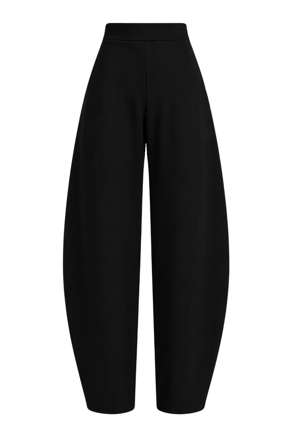 Ambitna black barrel-leg trousers, styled full look. Independent Ukrainian designer at MIXMVSE London.