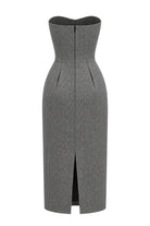 Ambitna plaid wool dress, styled full look. Independent Ukrainian designer at MIXMVSE London.
