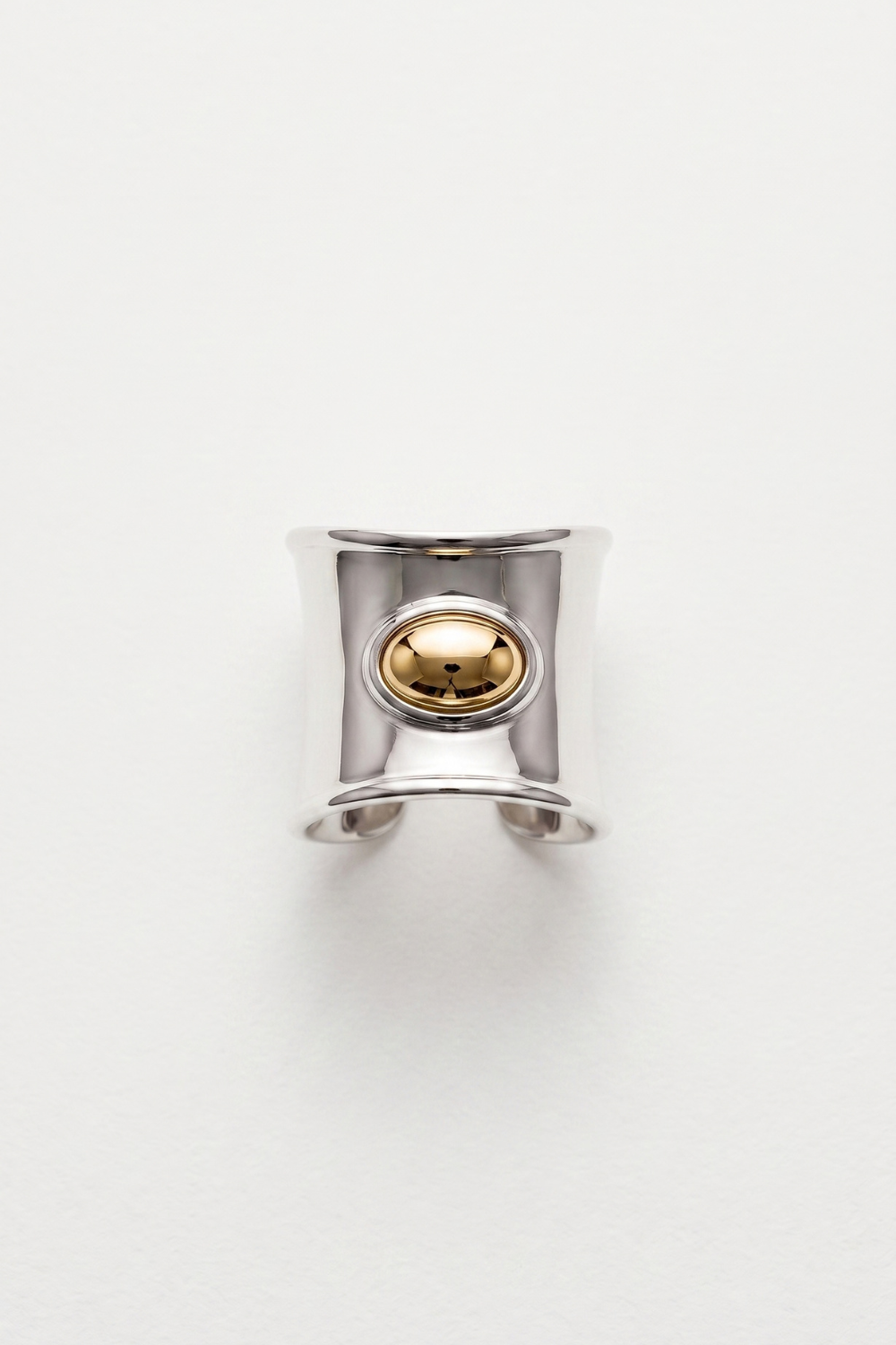 Chuk Form ring in silver from the FORM collection, rhodium-plated brass with a leather-like texture. Ukrainian designer jewellery at MIXMVSE London.