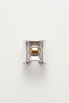 Chuk Form ring in silver from the FORM collection, rhodium-plated brass with a leather-like texture. Ukrainian designer jewellery at MIXMVSE London.