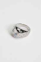 Chuk Raw Desire ring in silver, styled look. Ukrainian designer jewellery at MIXMVSE London.